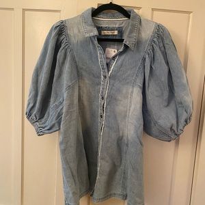 Free People. This seasons cute take on a denim shirt.